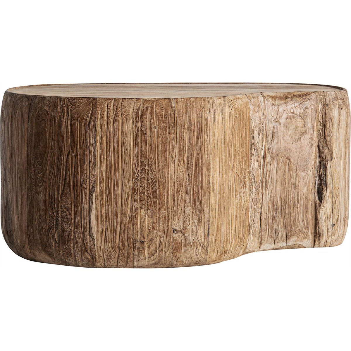 Table basse en bois de chemin de fer style rustique brun clair bois naturel sablé, RECOLLECTION