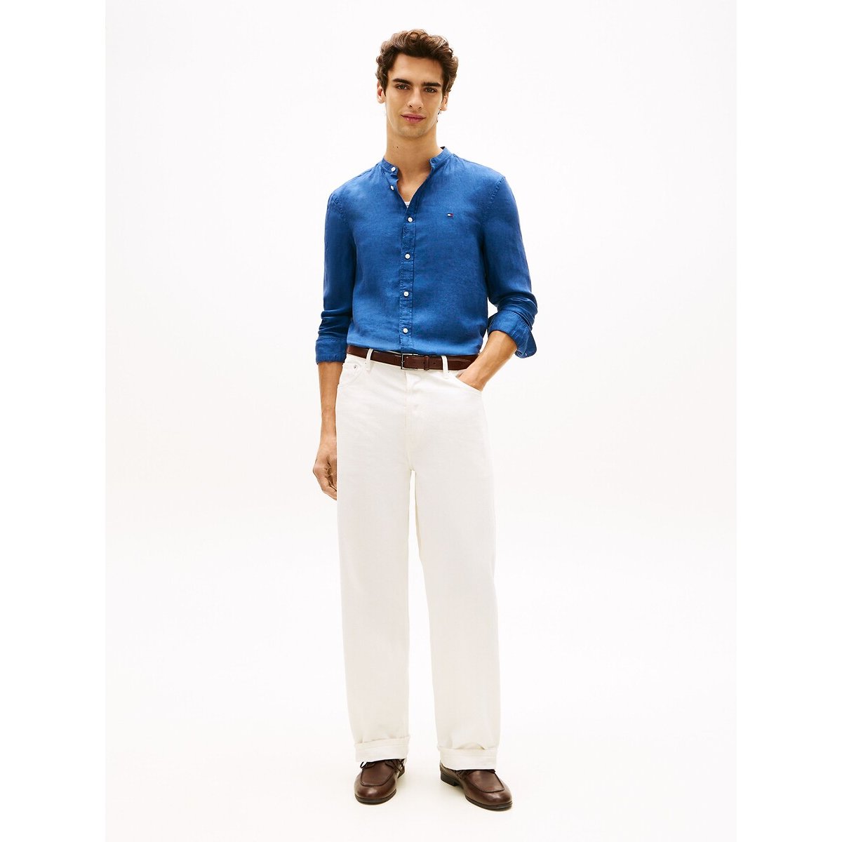 Chemise en lin bleu denim, TOMMY HILFIGER