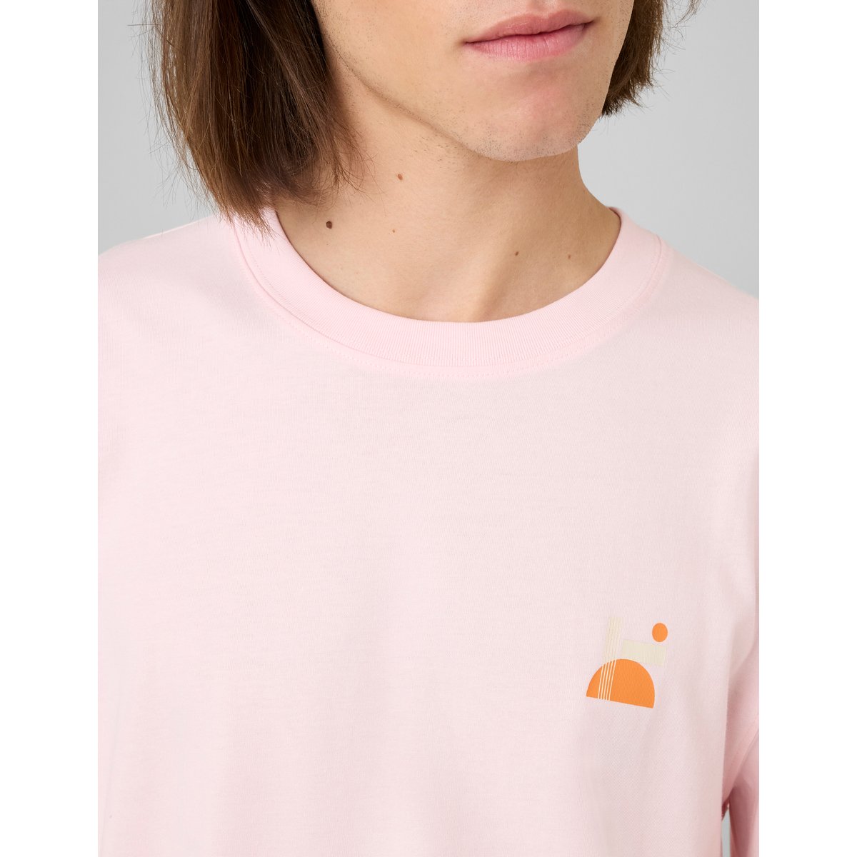 T-shirt imprimé devant / dos rose pâle, BZB