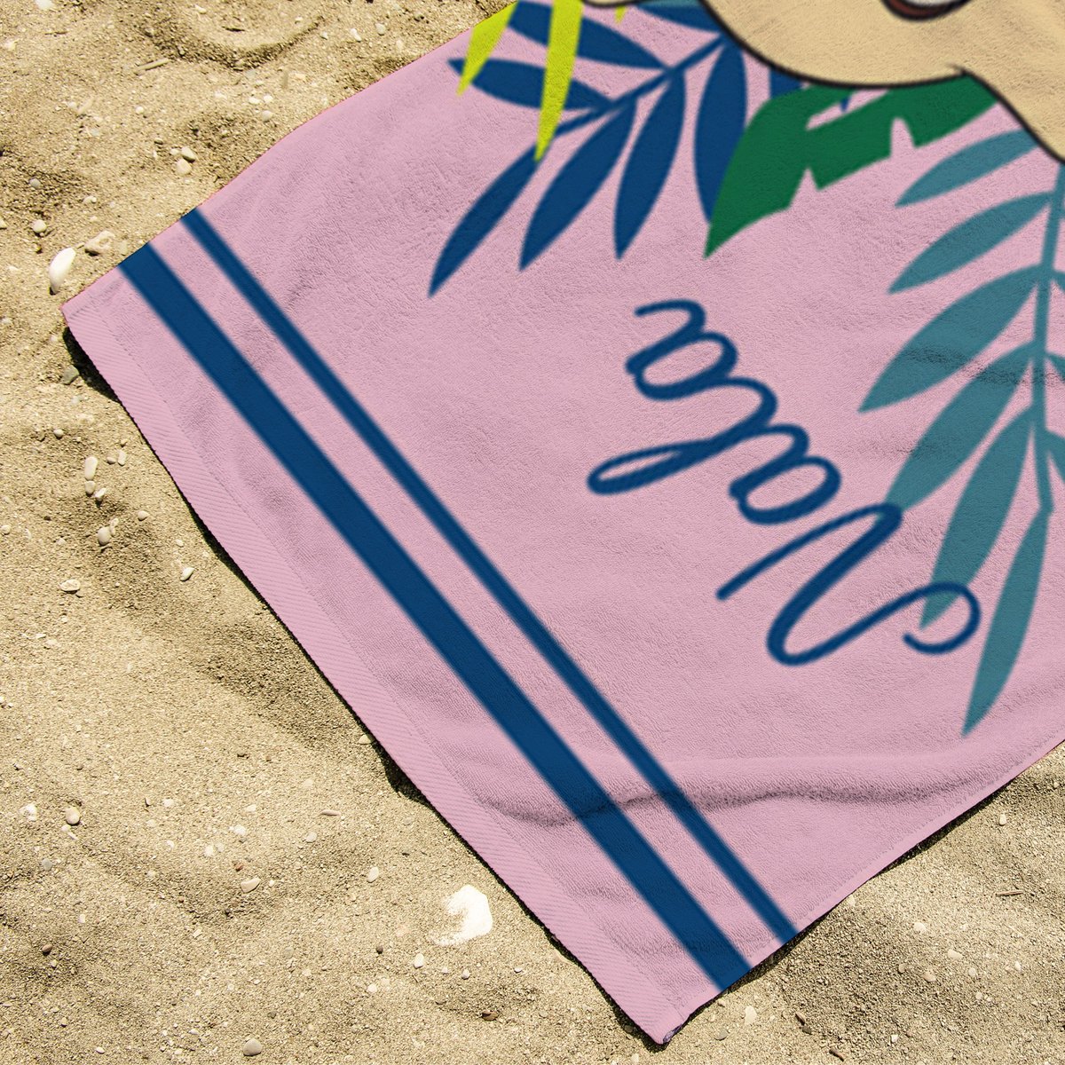 Serviette de plage polyester, ROI LION NALA TROPICAL rose, DISNEY LE ROI LION