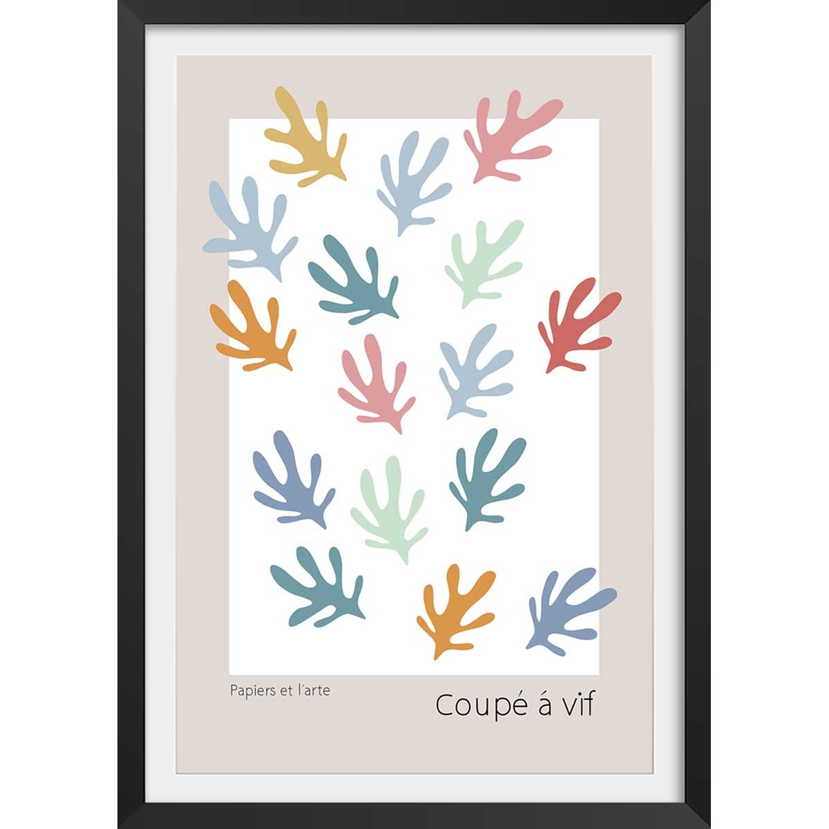 Affiche  papiers et l'arte affiche + cadre en bois - noir, HEXOA