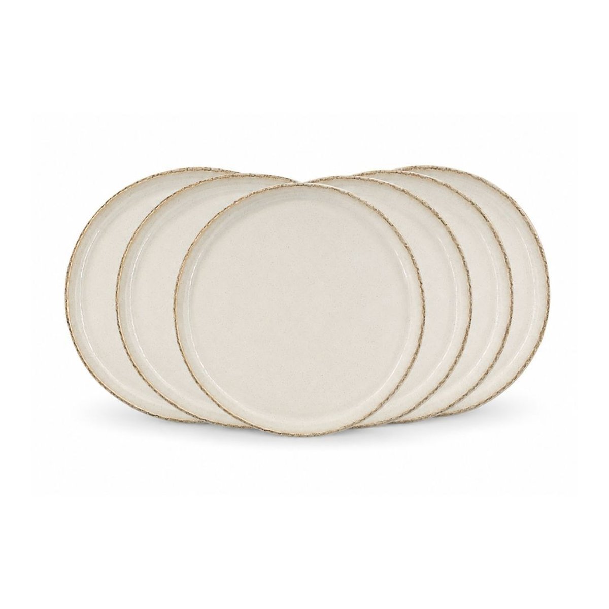 Lot de 6 grandes assiettes, COTON blanc, ARTIME