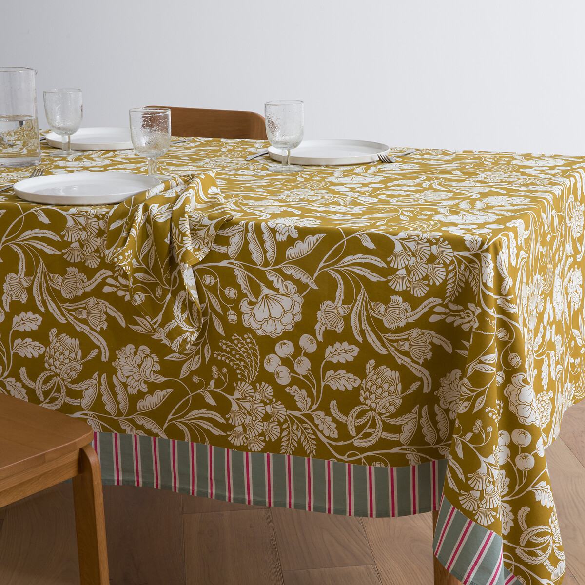 Nappe en coton lavé, imprimé fleurs, LINDA imprimé, LA REDOUTE INTERIEURS