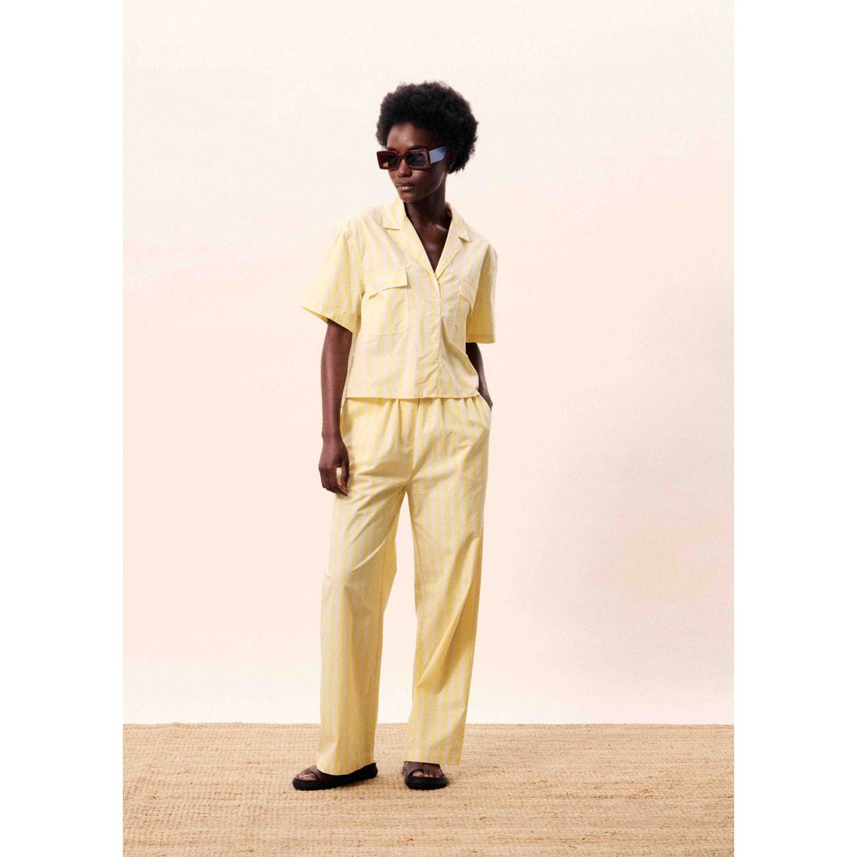 Chemise en coton MARINA jaune beurre, FRNCH