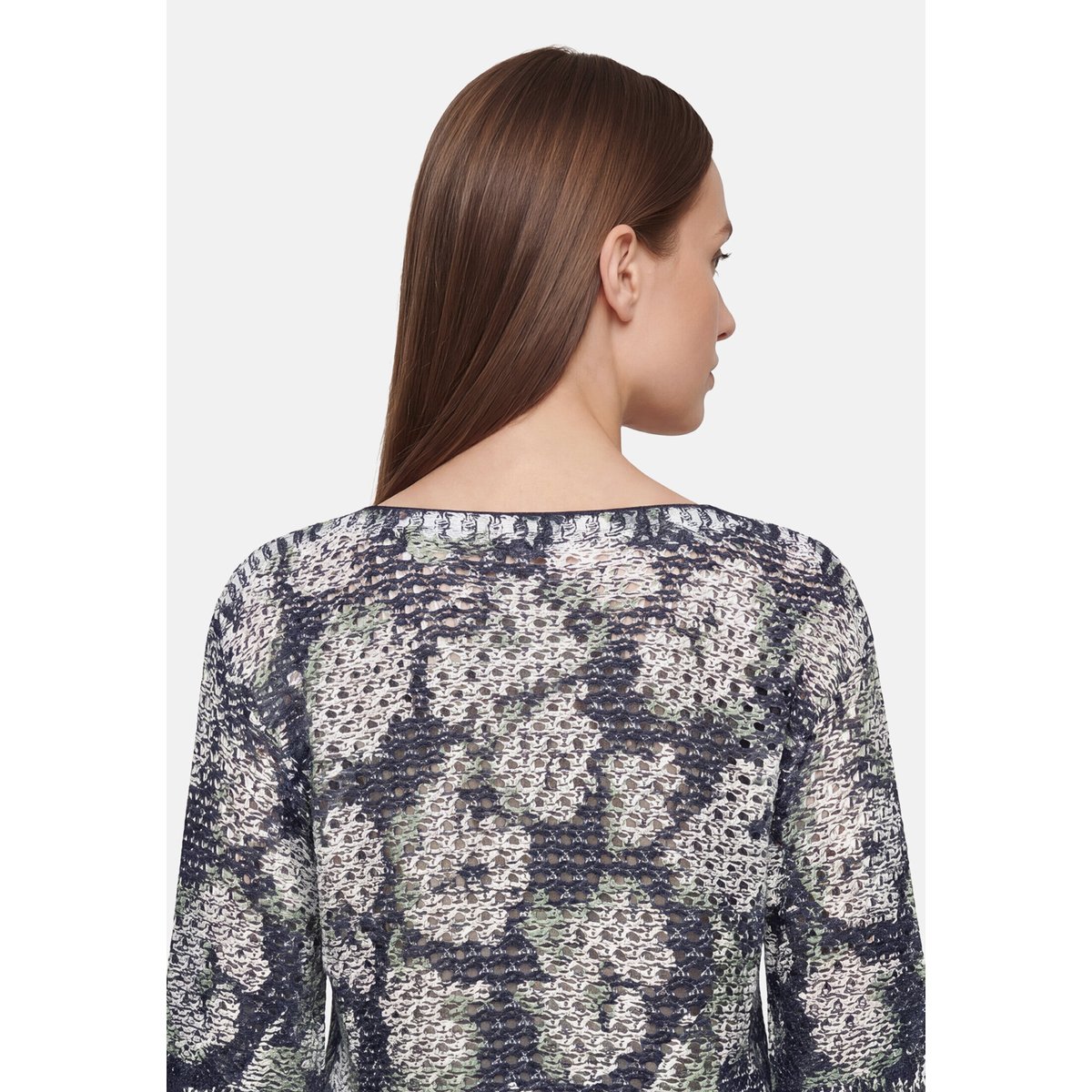 Pull-over en maille à imprimé dark blue/beige, BETTY BARCLAY