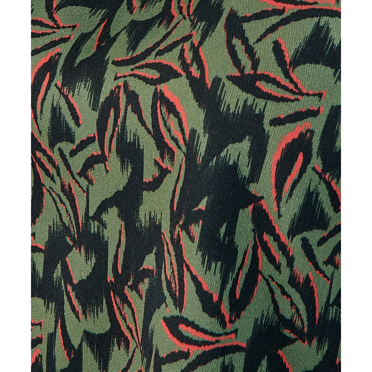 Blouse smockée pure viscose vert kaki feuillages, DAMART