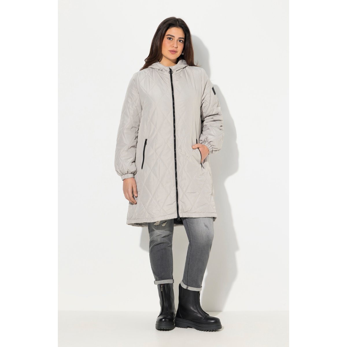 Manteau matelassé léger, imperméable gris moyen, ULLA POPKEN