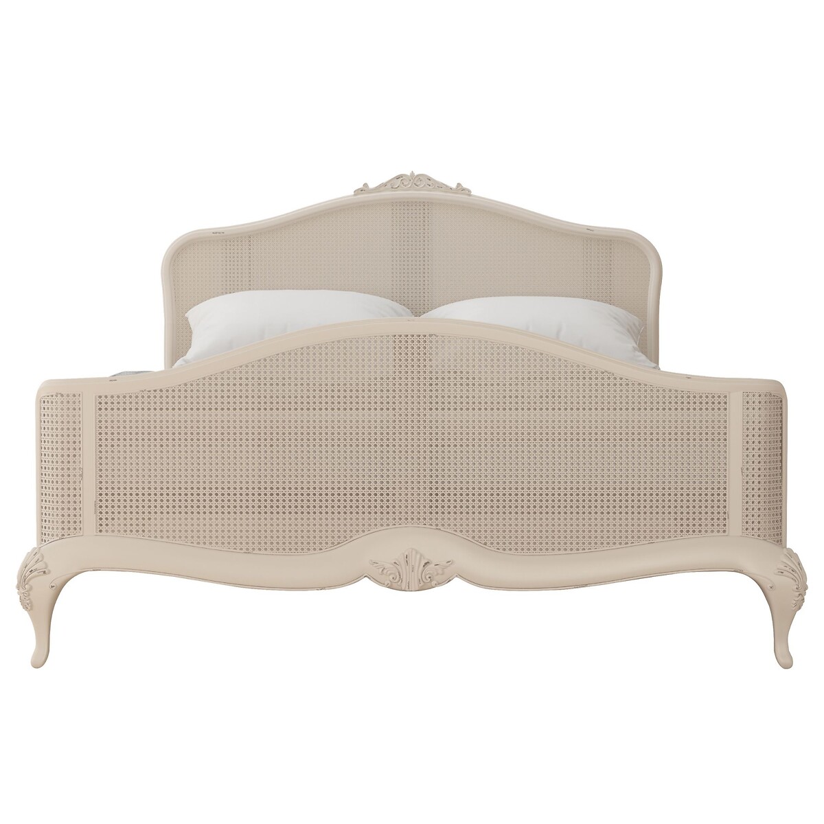 Ivory French-Vintage Rattan Bed with Footboard ivory, WILLIS & GAMBIER