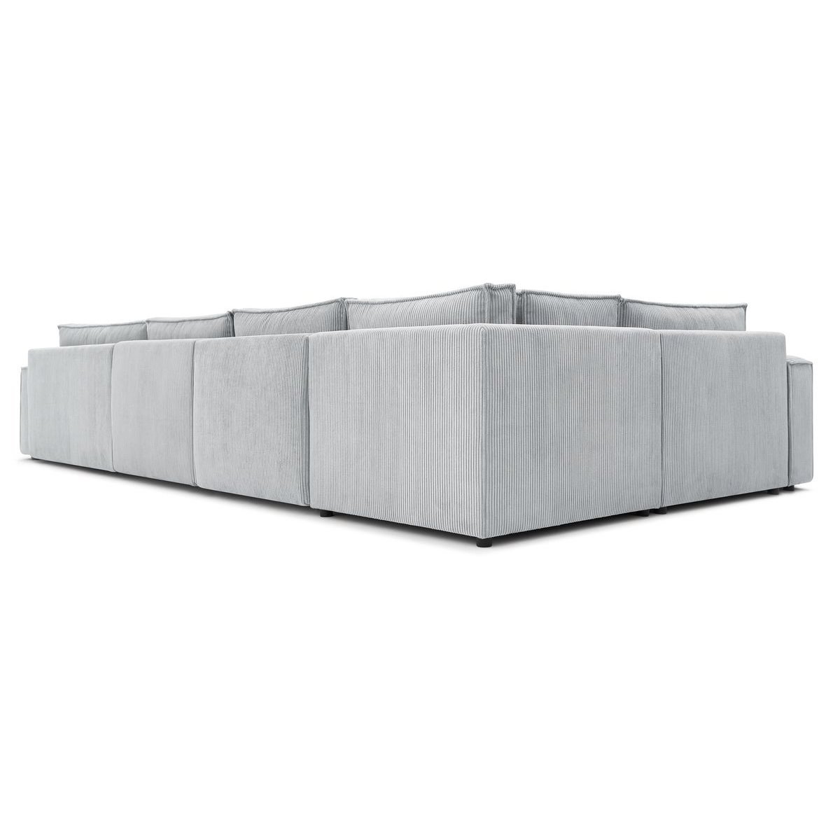 Canapé modulable 6 places en velours côtelé, NIHAD beige, BOBOCHIC