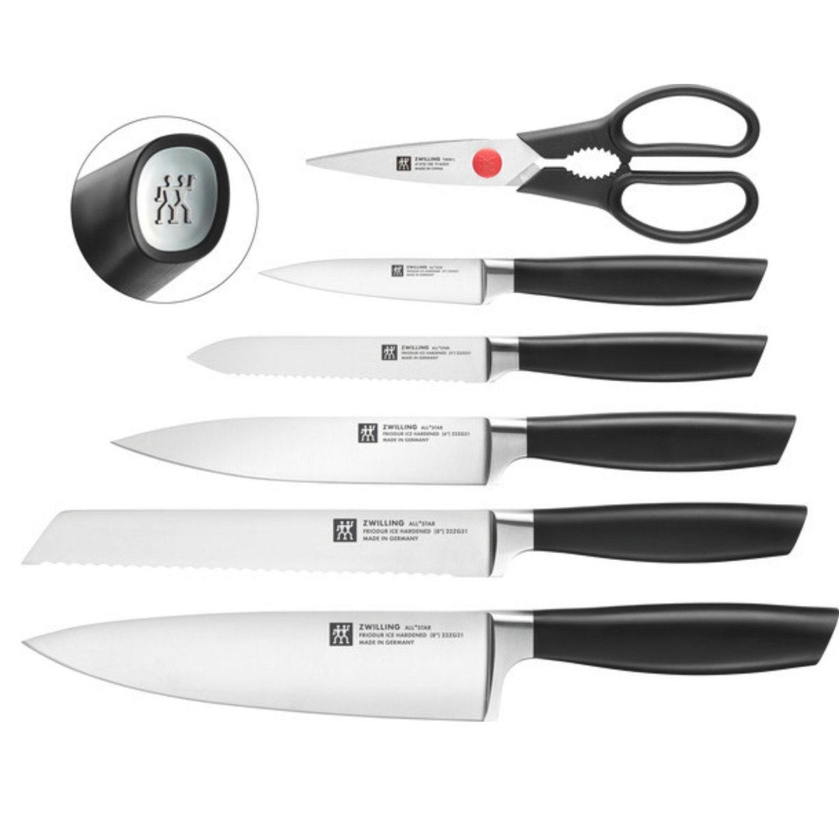 7-pcs, Bloc de couteaux couleur unique, ZWILLING