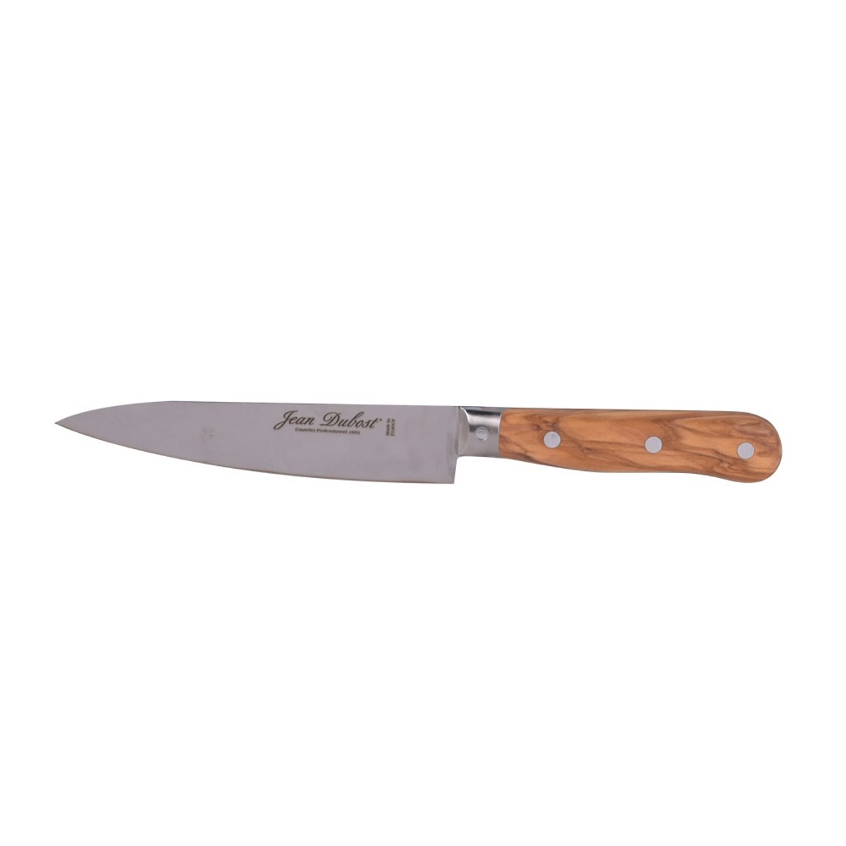 Couteau de cuisine 1920 en inox et bois d'olivier 15 cm marron, JEAN DUBOST