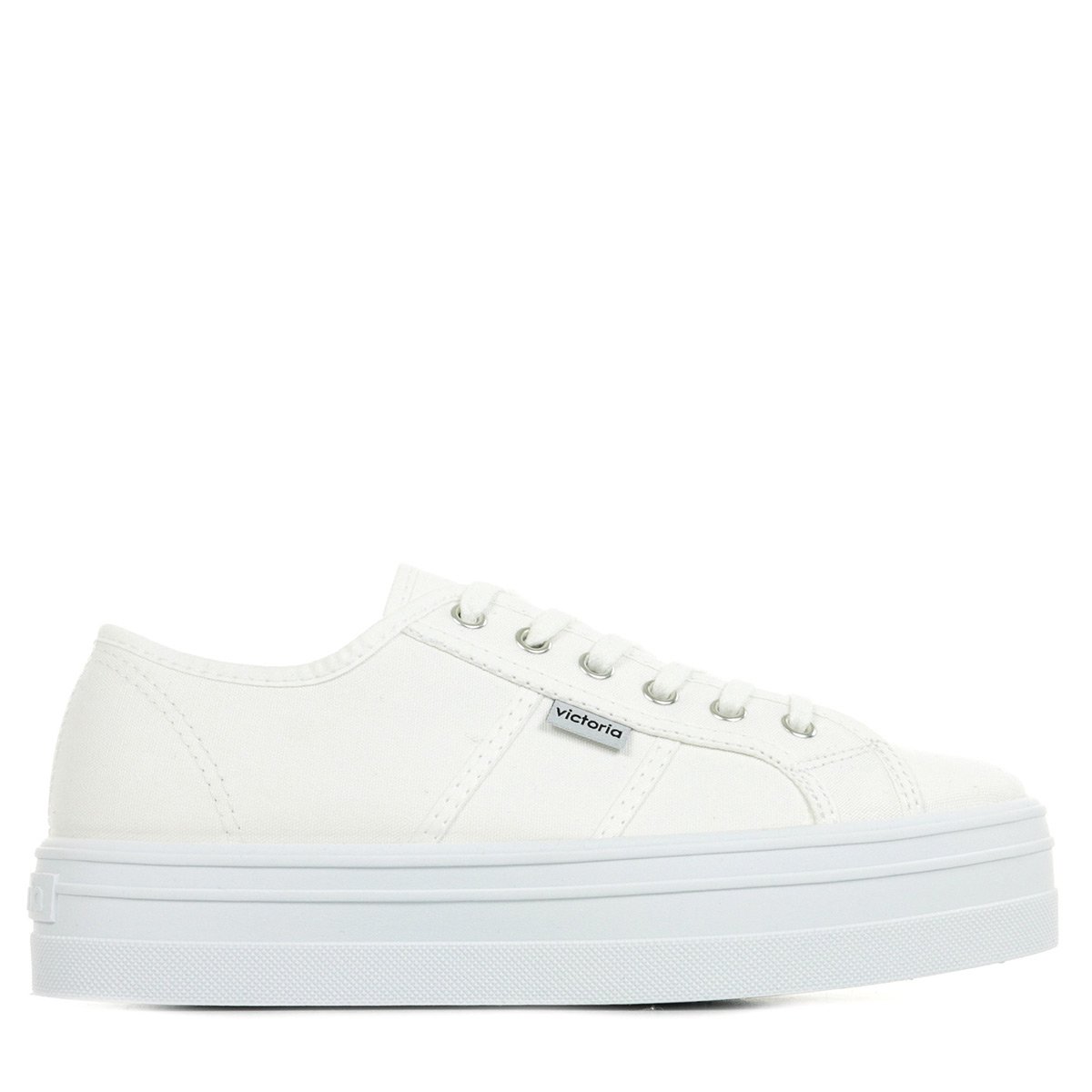 Baskets compensées en toile Barcelona Lona blanc, VICTORIA