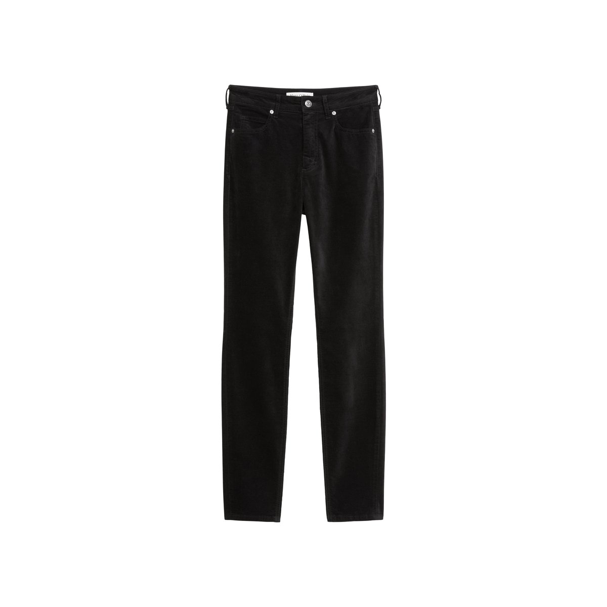 Pantalon en velours modèle Alkea slim en mélange de coton organique et de stretch noir, MARC O'POLO