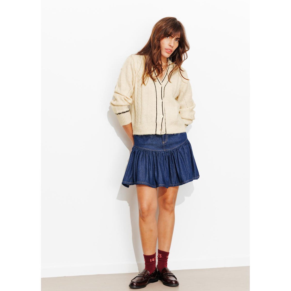 Cardigan torsadé ecru, PROMOD