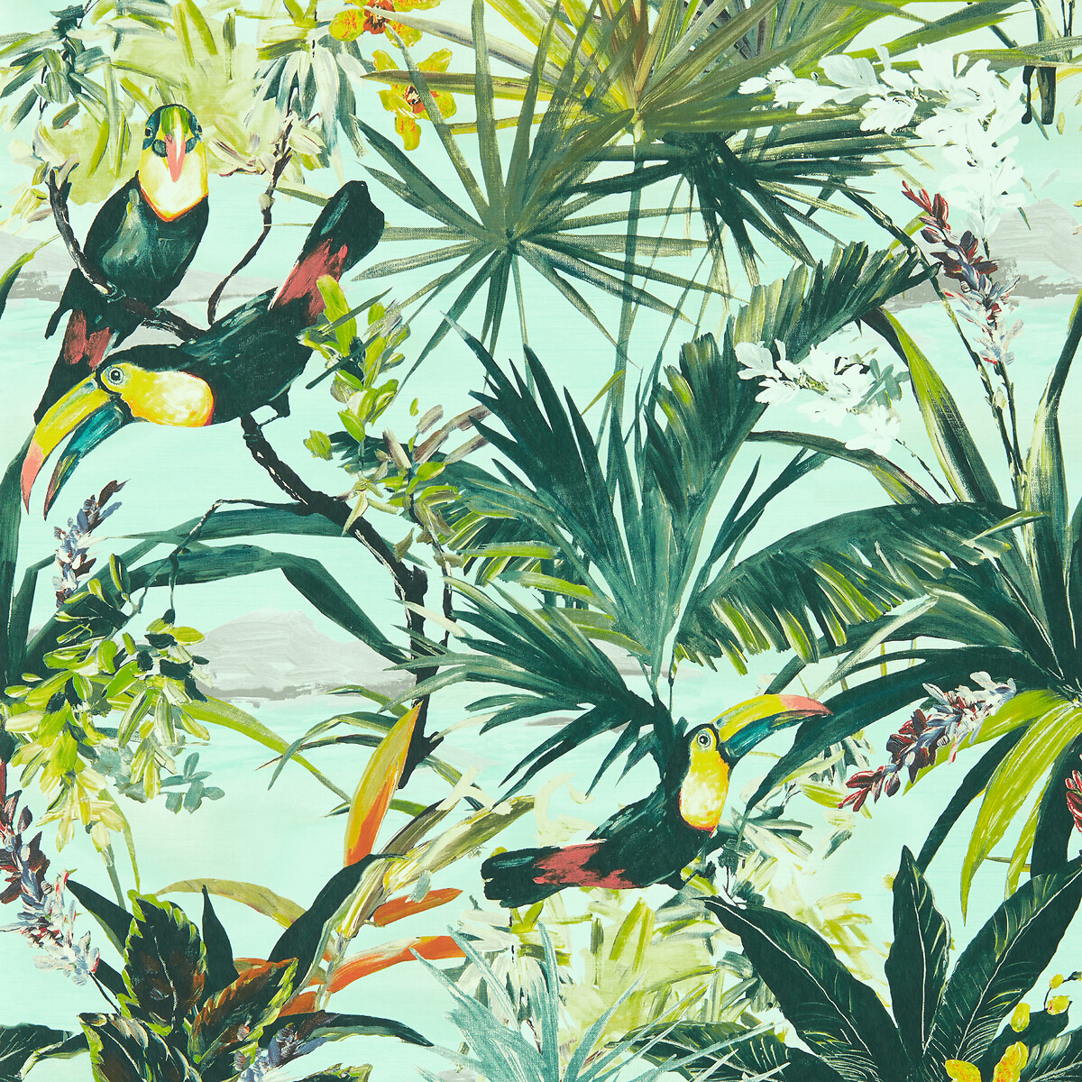 Toucan Wallpaper blue, CLARKE & CLARKE
