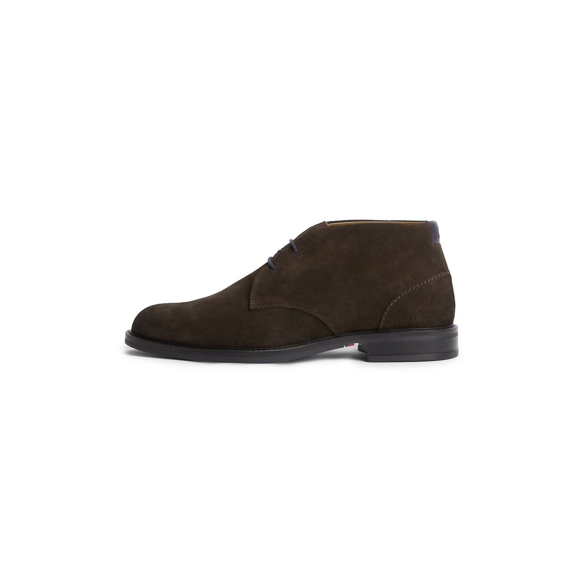 Botas com atacadores, em pele camurça castanho escuro, TOMMY HILFIGER