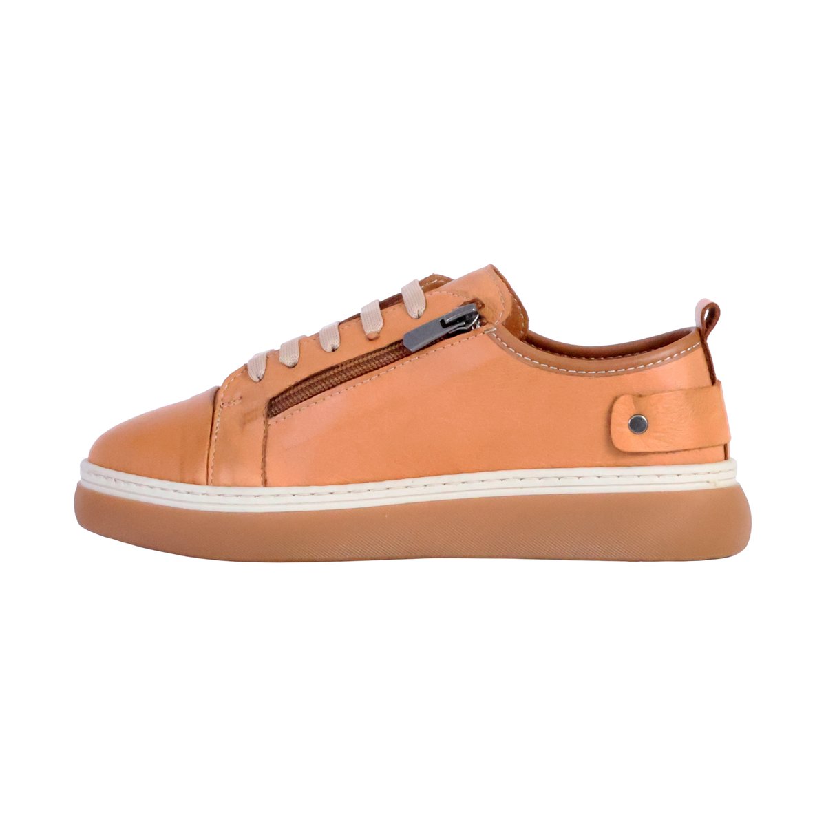 Basket Basse Cuir Alénoa camel, THE DIVINE FACTORY