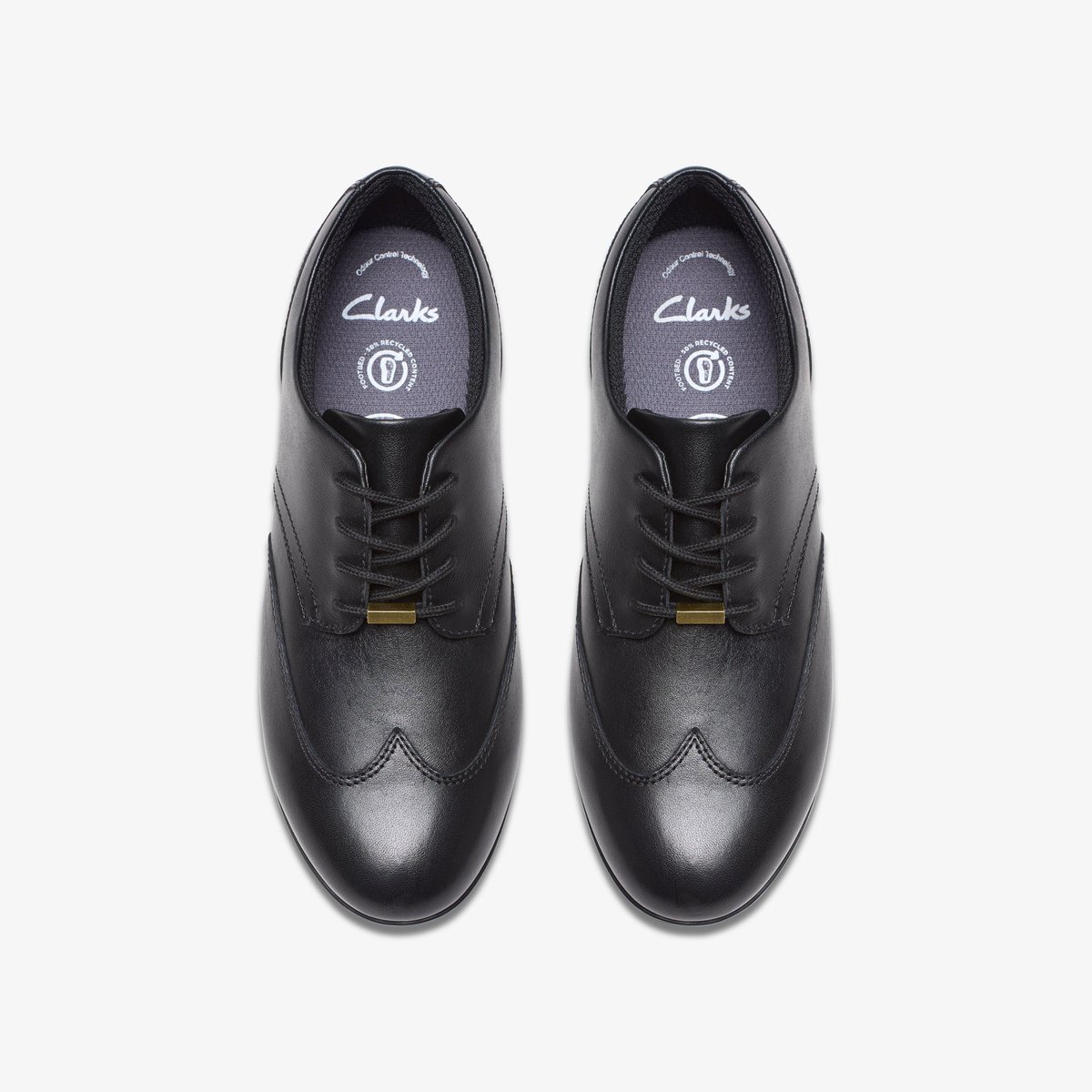Derbies Cuir Coupe Large FINJA WING Y noir, CLARKS