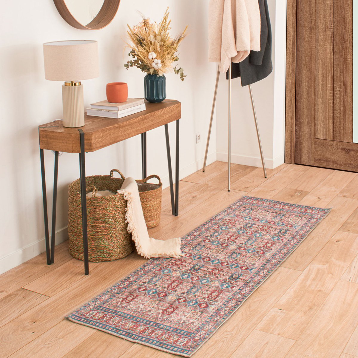 Tapis de salon vintage lavable CARRY multicolore, NAZAR RUGS