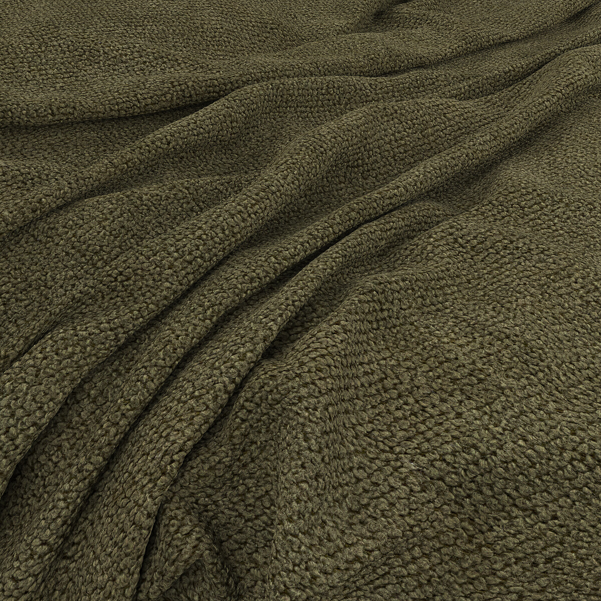 Camille Bouclé 4 Seater Sofa with Walnut Feet dark olive, ÉDITÉ