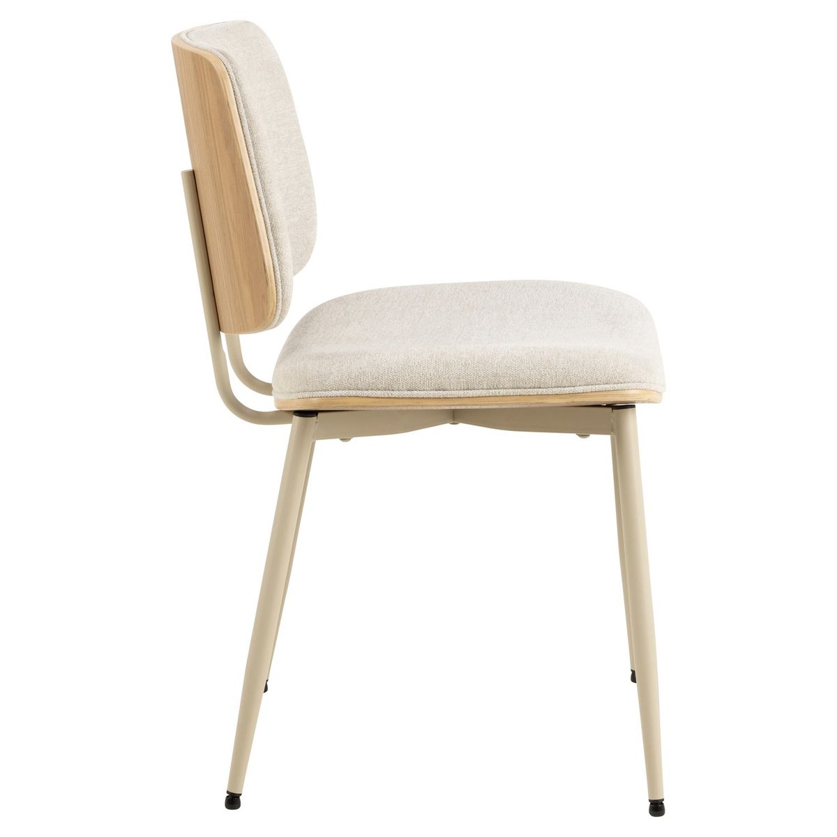 Lot de 2 chaises de salle à manger en tissu AULNE beige, TOILINUX