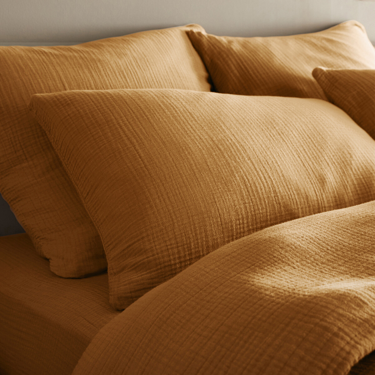 Housse de couette gaze de coton biologique, Yafa cannelle, AM.PM