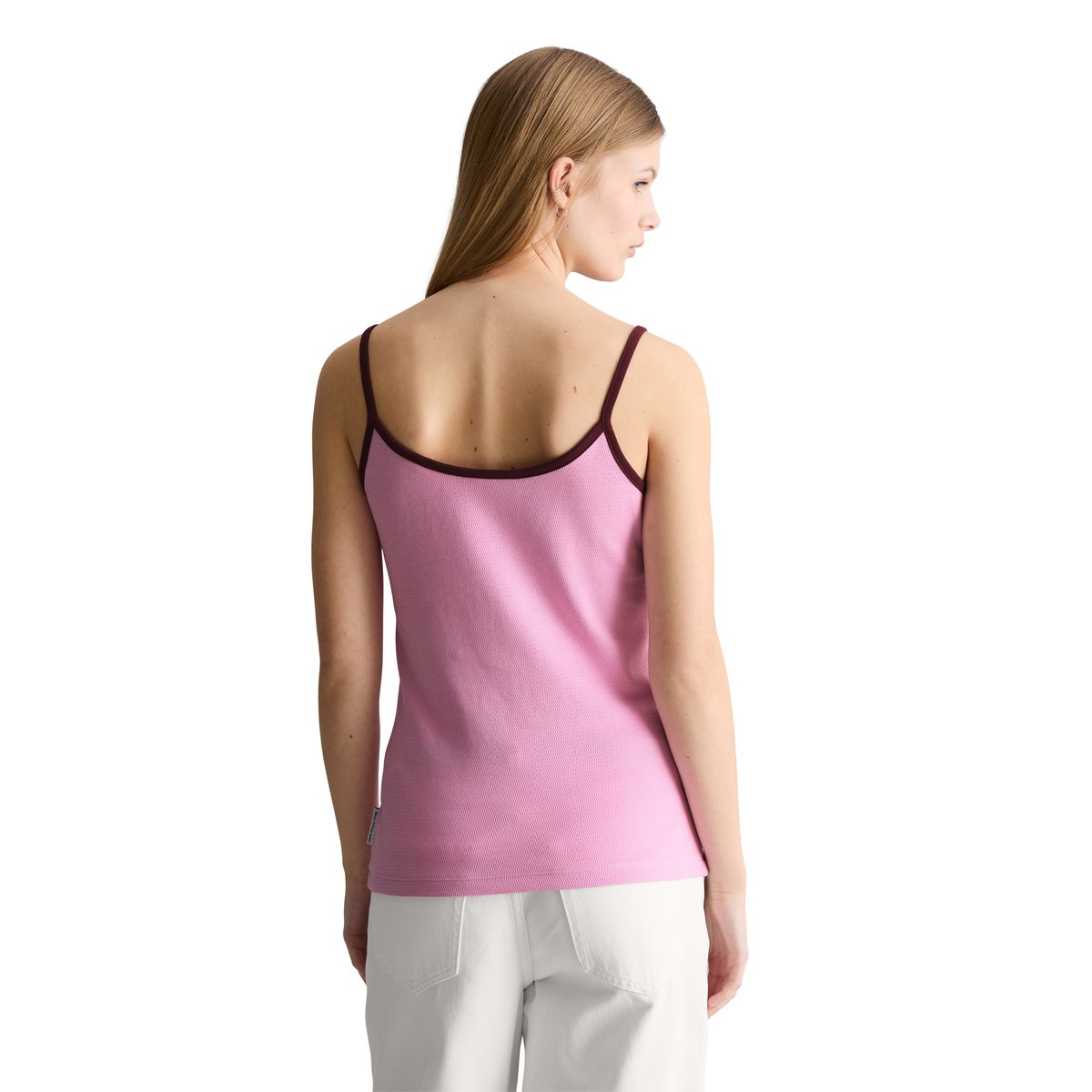 Top structuré slim en pur coton bio vieux rose, MARC O’POLO DENIM