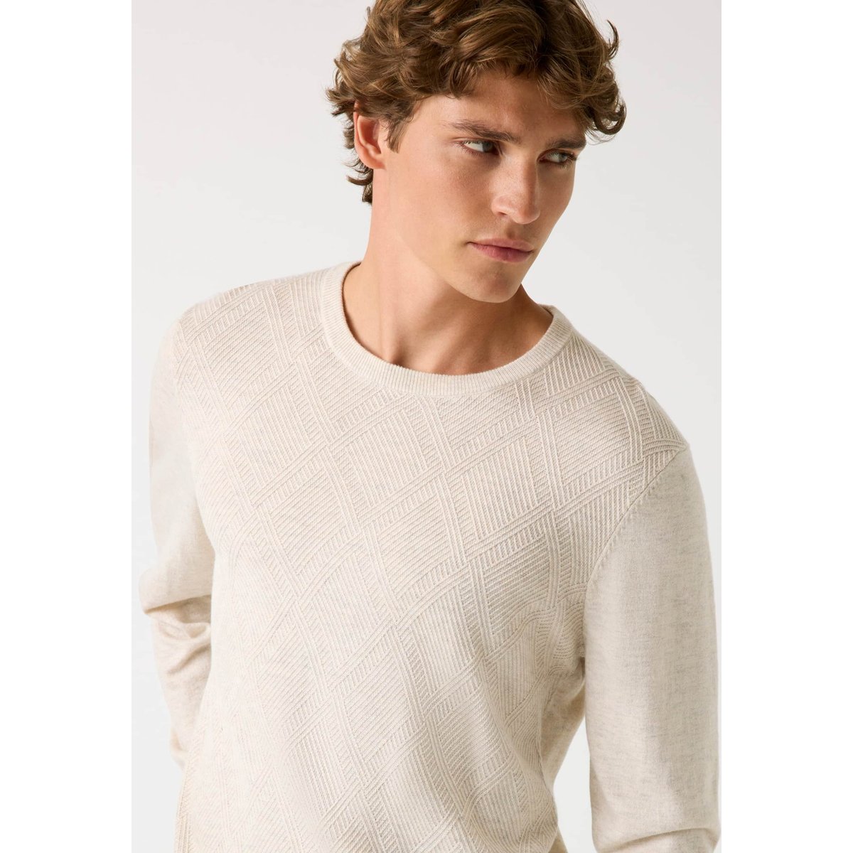 Pull Laine Mélangée crème, GUESS