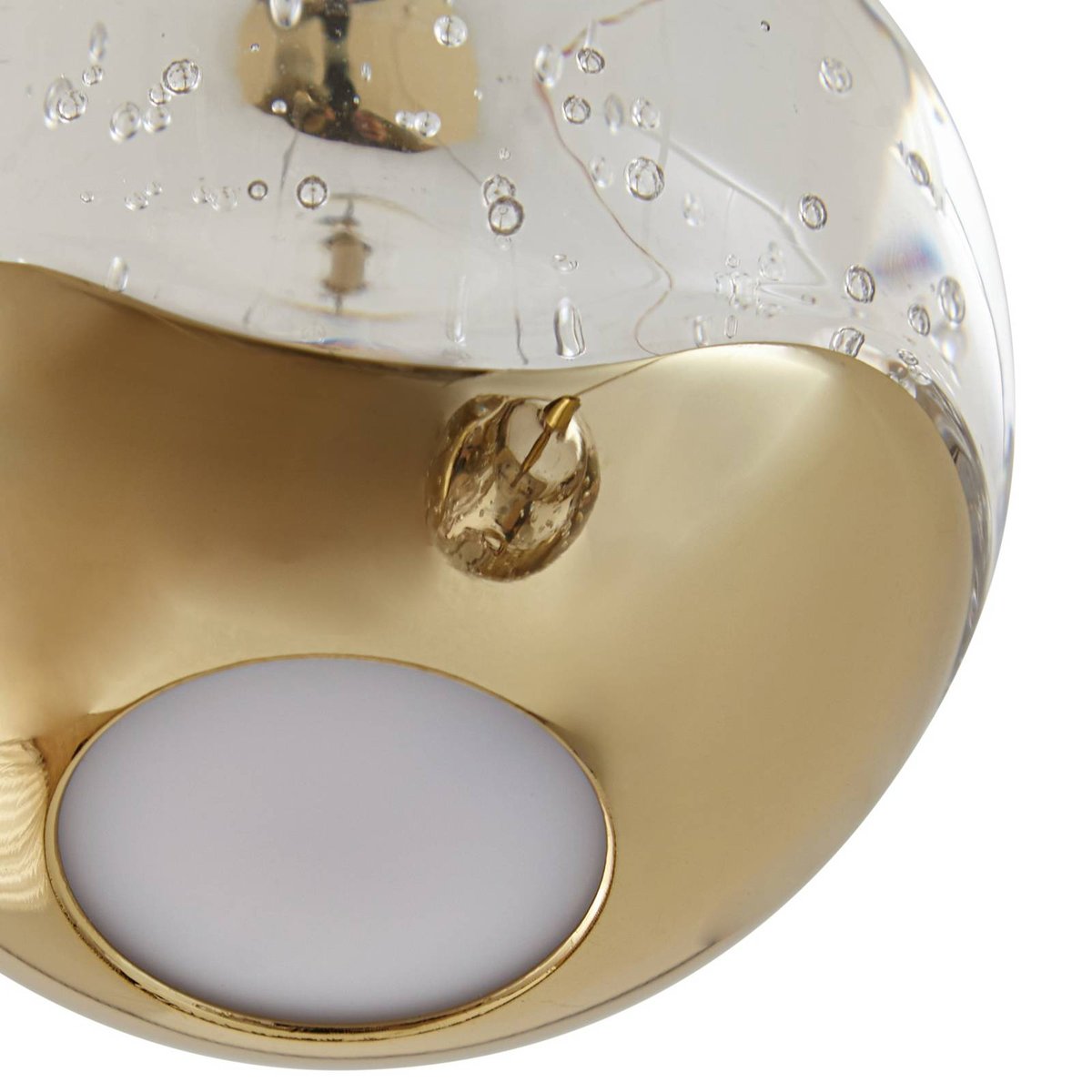 Suspension en verre moderneLED, Hayley clair, or, LUCANDE