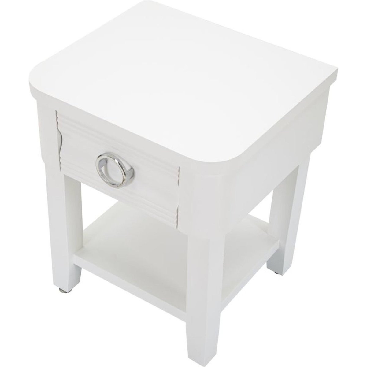 Table de chevet en sapin avec tiroir GLAM blanc, RECOLLECTION