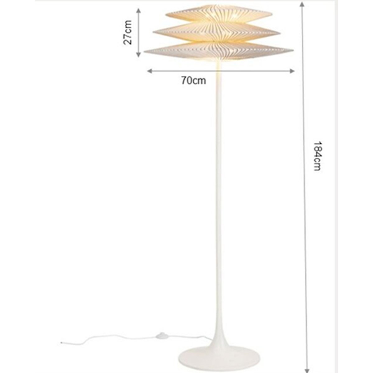 Lampadaire en acier et terylène, FACILE TRE blanc, KARE DESIGN