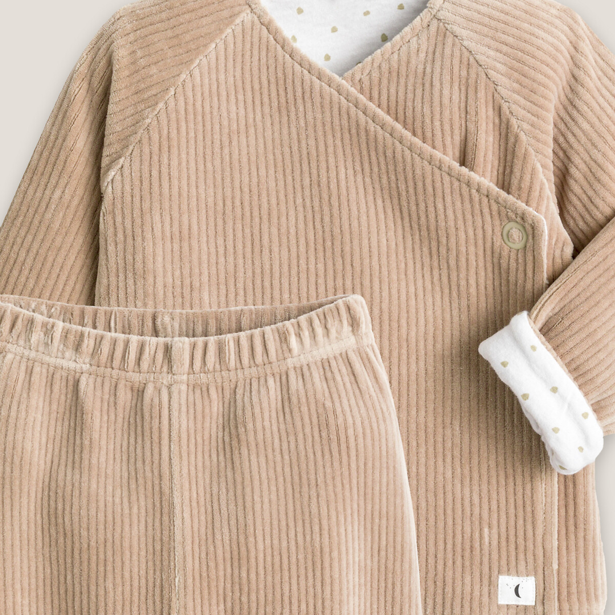 Ensemble 2 pièces en velours beige foncé, LA REDOUTE COLLECTIONS