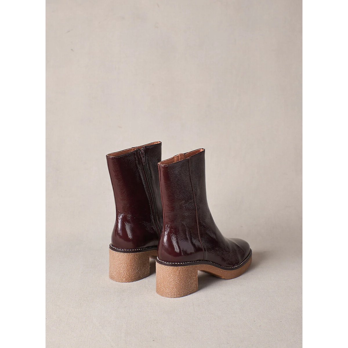Bottines en cuir vernis, CLARA marron, PETITE MENDIGOTE