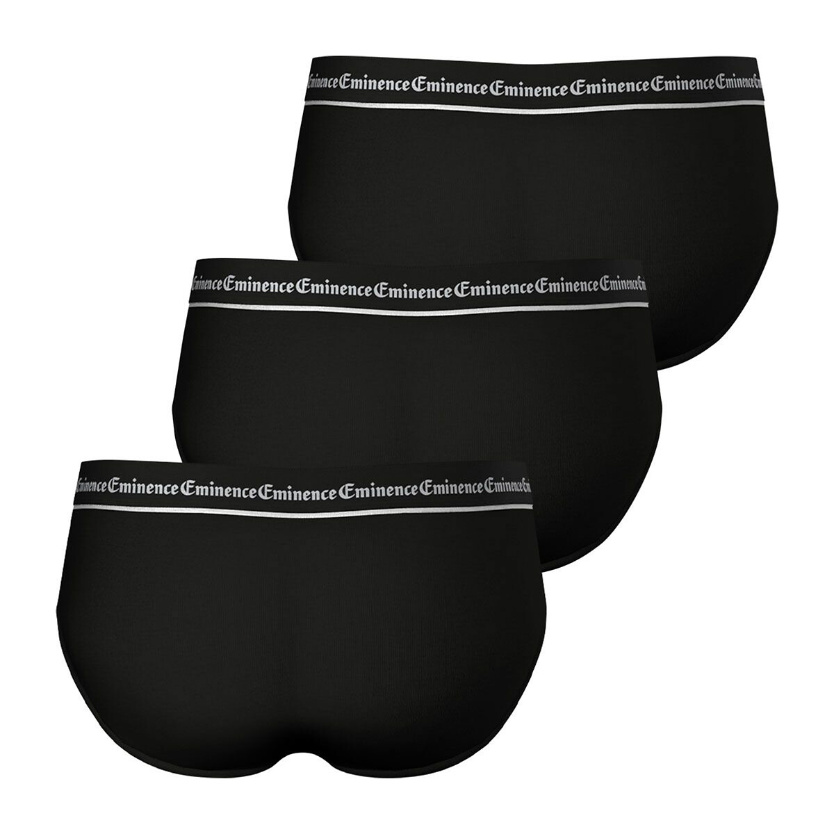Lot de 3 slips en coton noir, EMINENCE