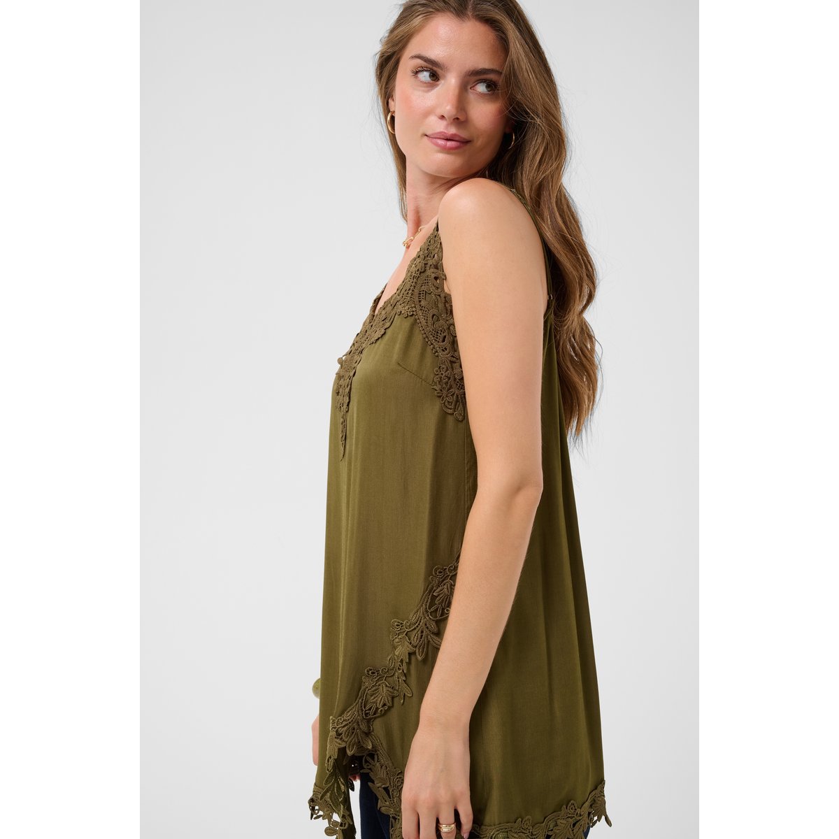 Blouse sans manches vert militray olive, CREAM