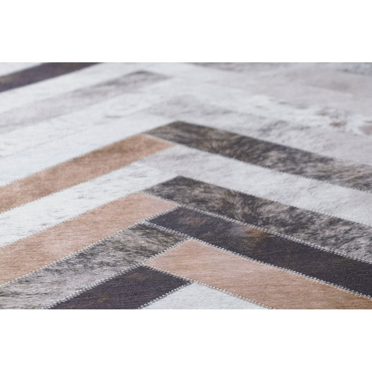 Tapis imprimé Serena, aspect cuir, plat gris, GINO FALCONE