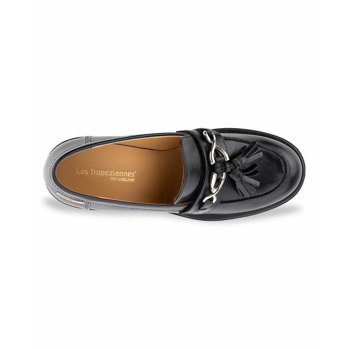 Mocassins à talon Victory, cuir noir, LES TROPEZIENNES PAR M.BELARBI