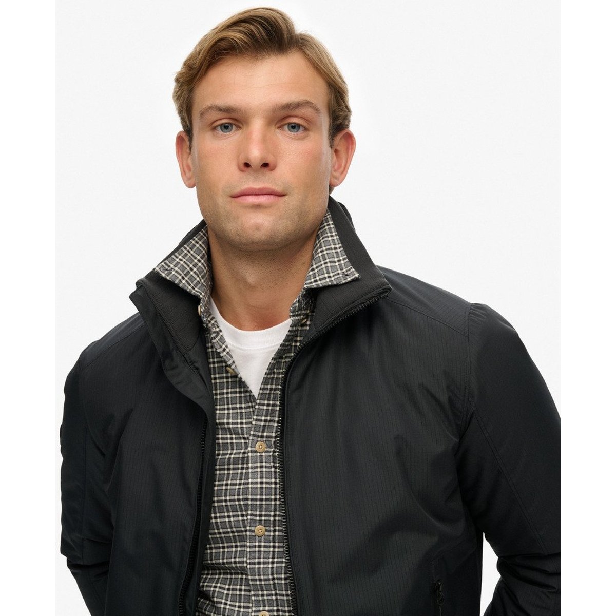 Blouson Harrington City graphite bleu, SUPERDRY
