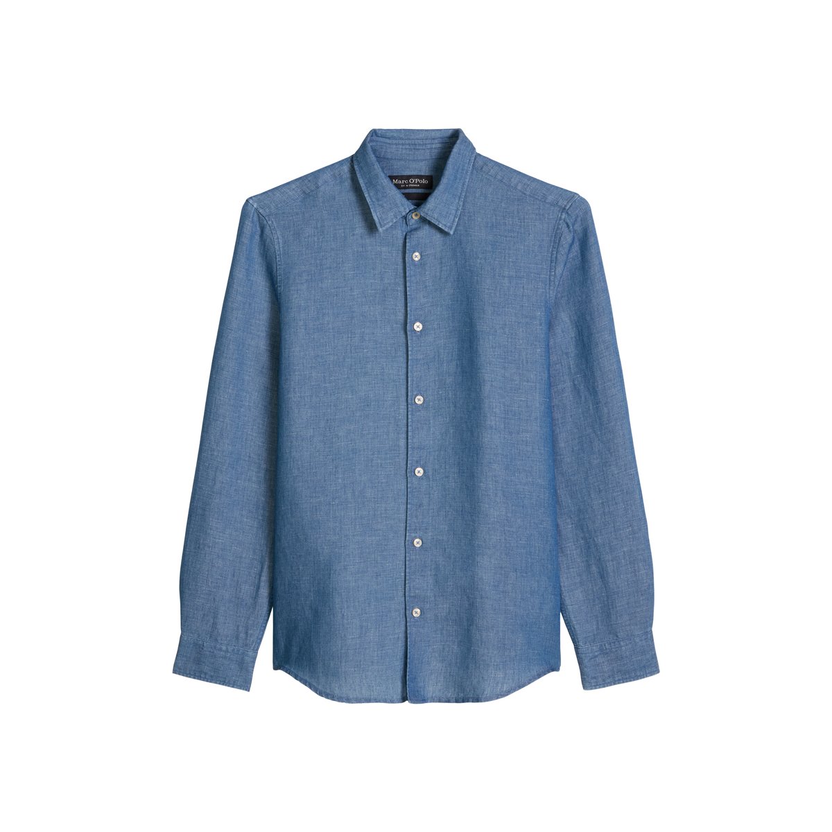 Chemise regular en lin et en coton bio bleu foncé, MARC O'POLO