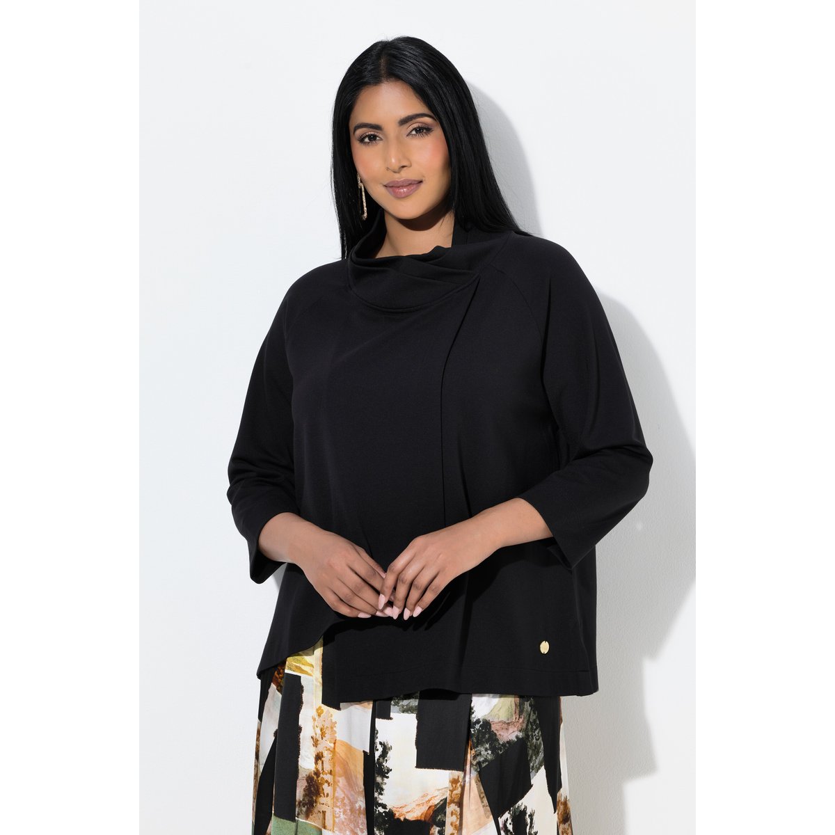 Sweat-shirt point de Rome noir, ULLA POPKEN