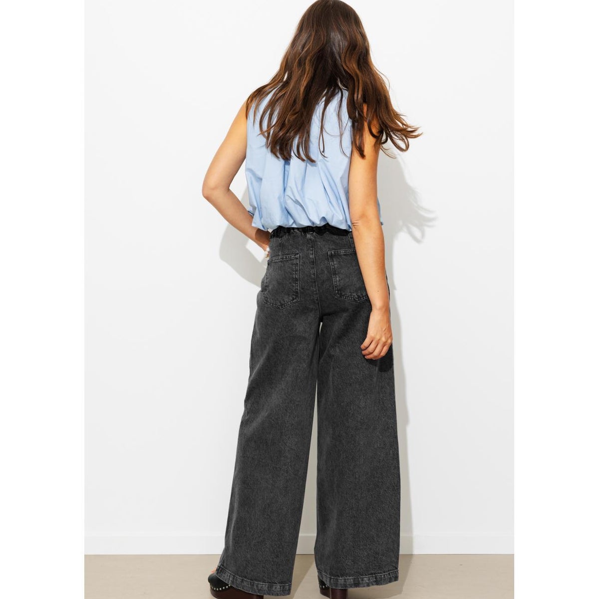 CESAR jean large taille haute noir, PROMOD