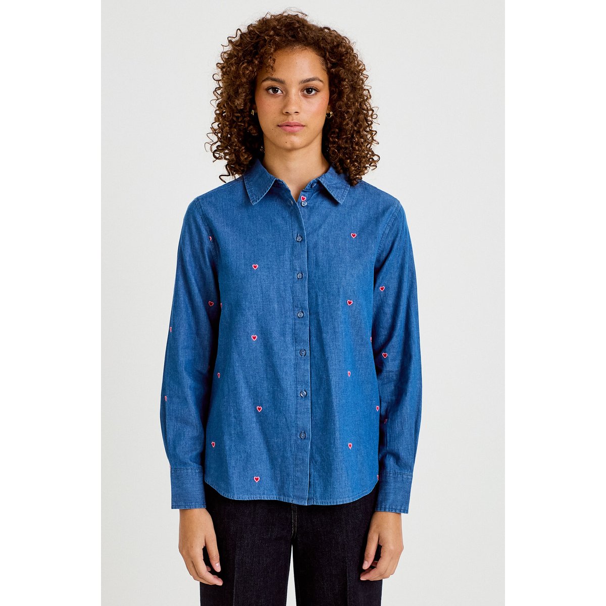 Chemise jean coeur denim stone, CACHE CACHE