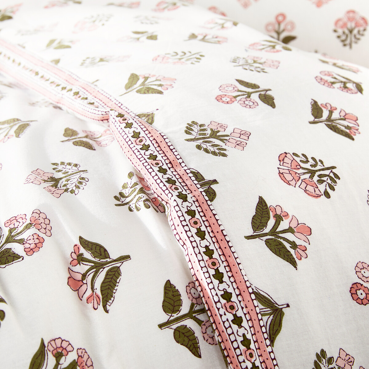 Housse de couette en coton lavé, imprimé fleurs, VANDI ECRU imprimé fond écru, LA REDOUTE INTERIEURS