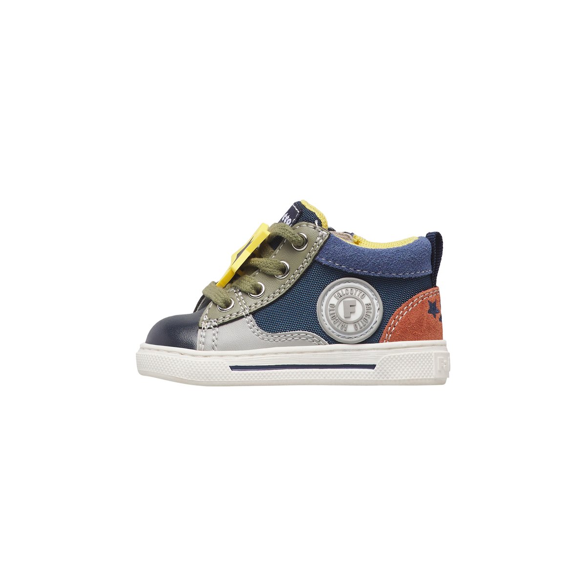 Sneakers en écopelle et tissu SHIN ZIP. blanc-bleu clair-, FALCOTTO