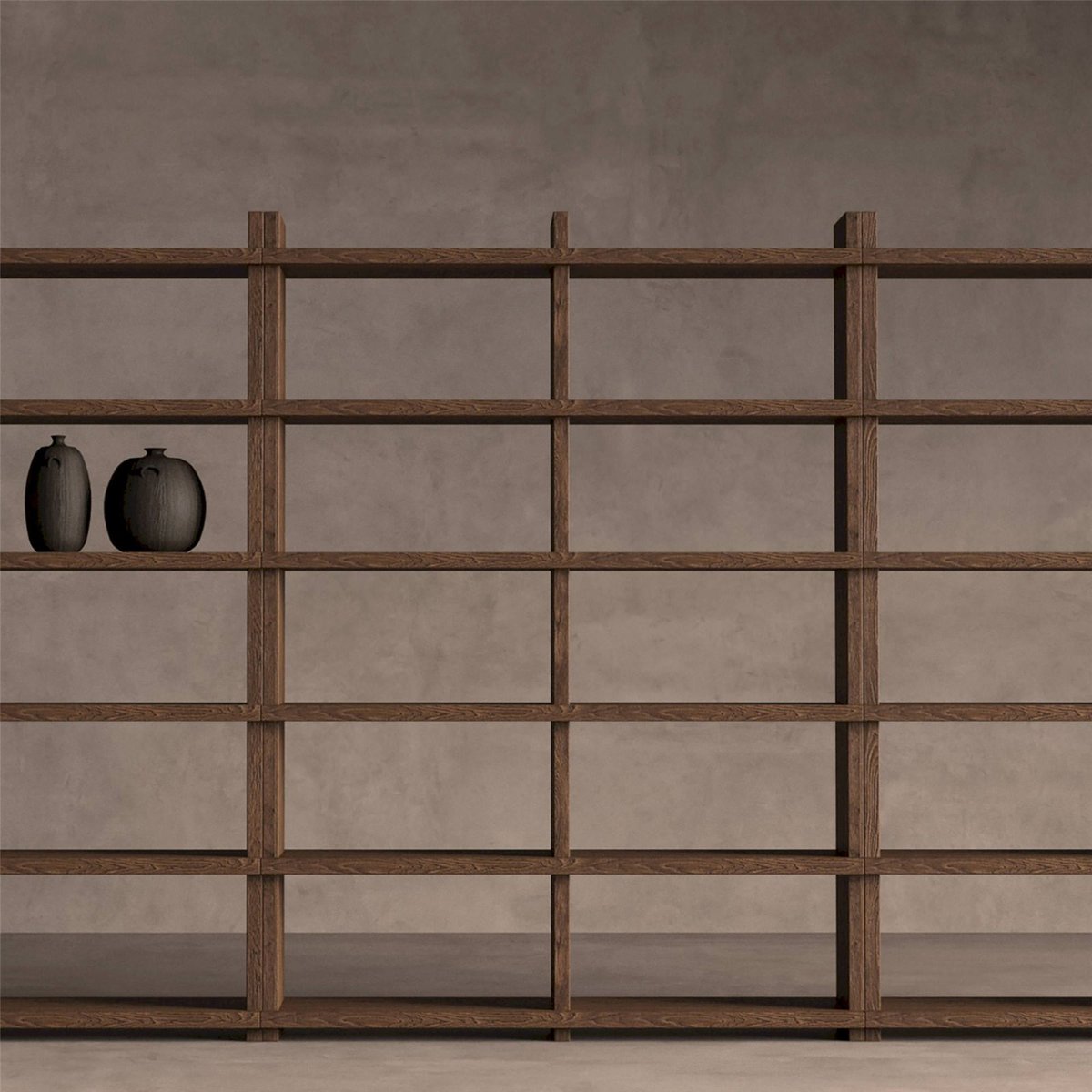 Étagère modulaire en bois de sal marron bois de sal teinté, RECOLLECTION