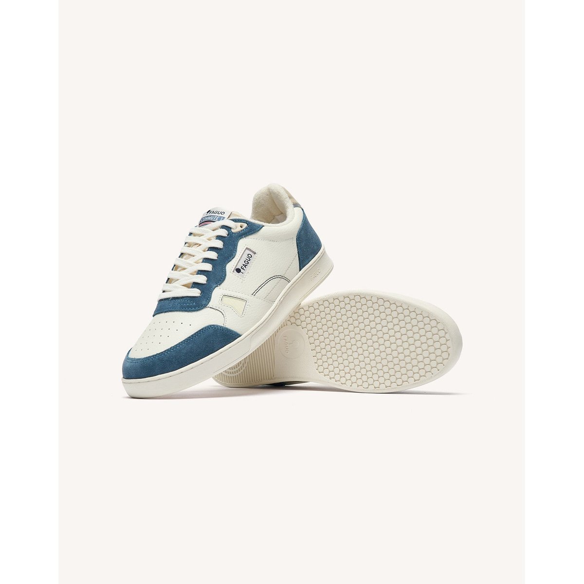 Baskets basses cuir suede COMMUTE 1 bleu ciel, FAGUO