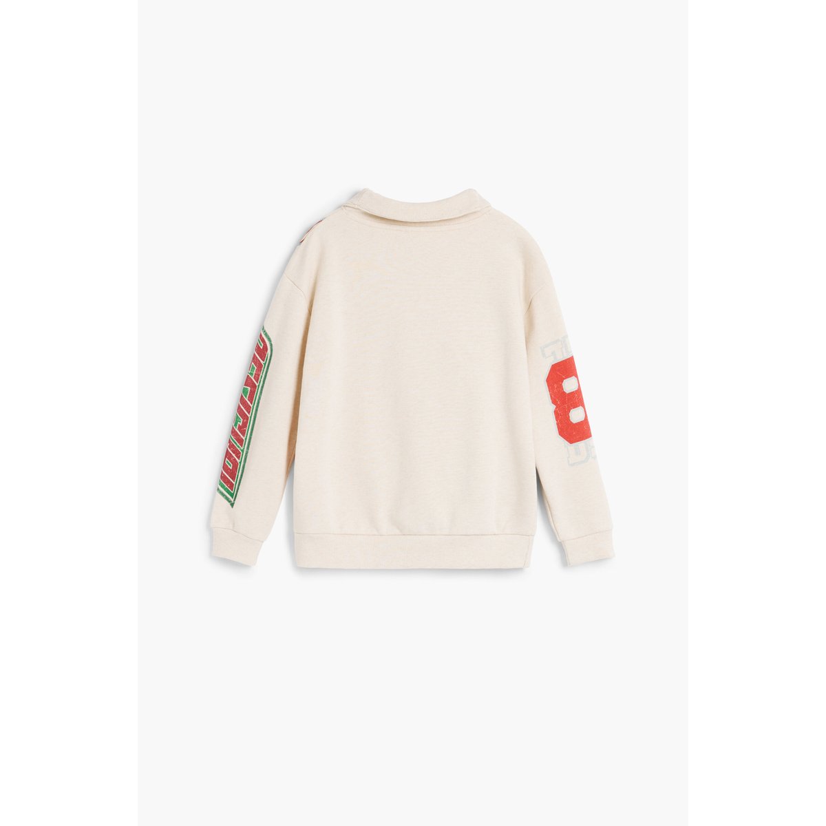Sweat-shirt imprimé à fermeture éclair beige, DESIGUAL