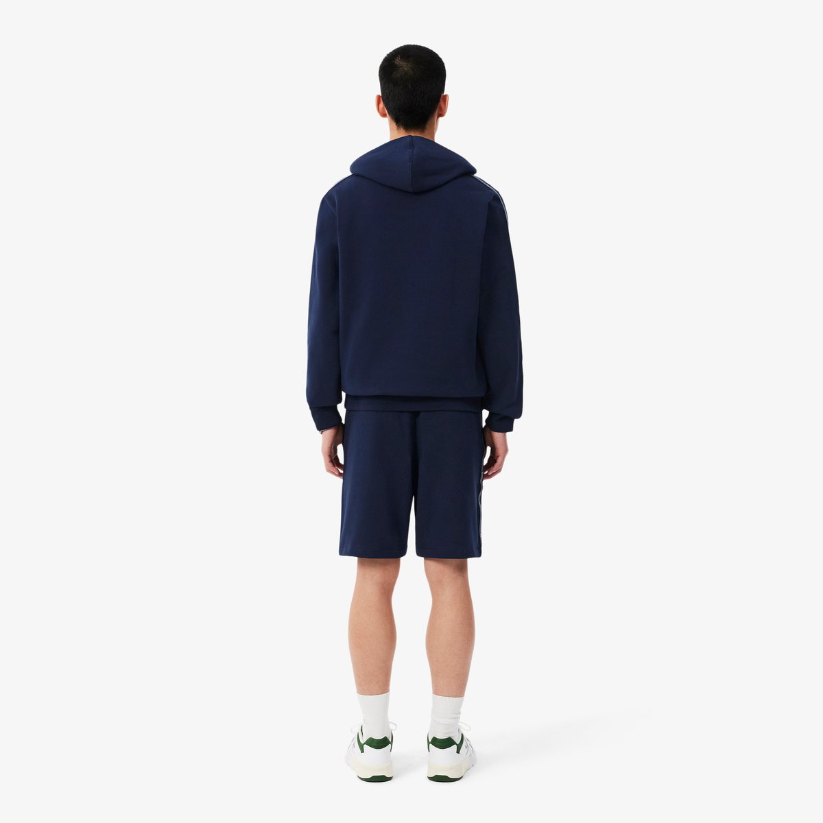 Short regular fit molleton bandes siglées bleu-166, LACOSTE