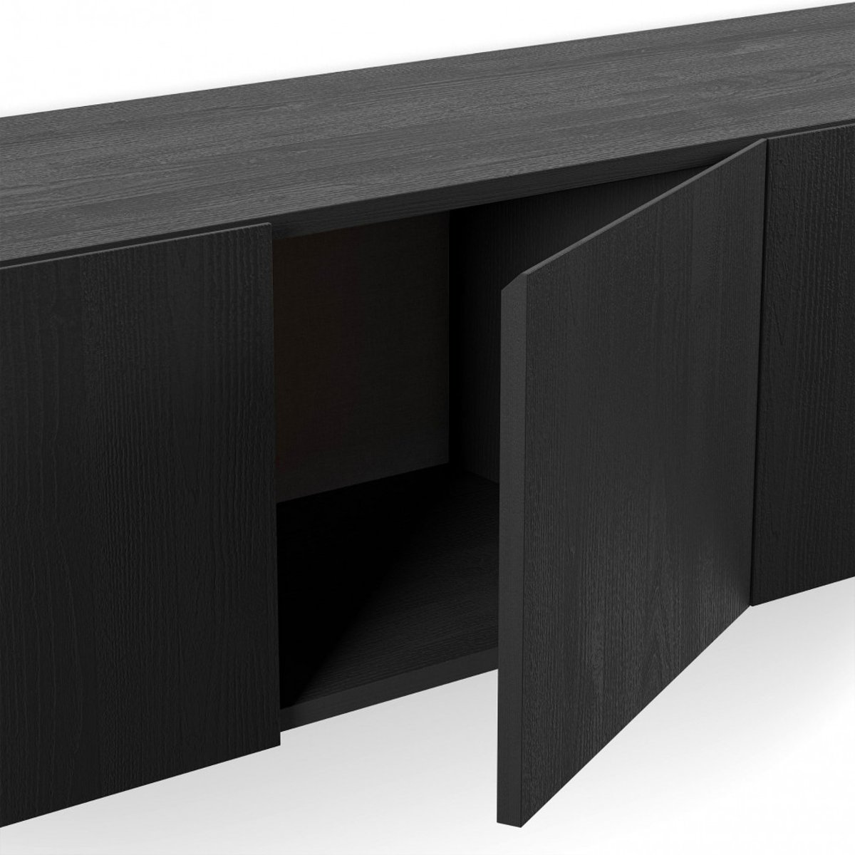 Meuble TV suspendu 4 portes en bois L180cm- NEXA noir, DRAWER