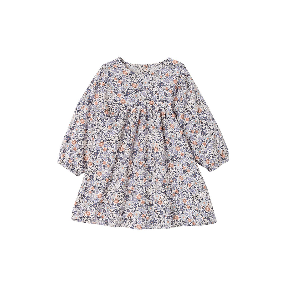 Robe manches longues bleu, VERTBAUDET